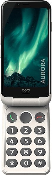 Telefoni Doro Aurora A20, 4.5", 4GB 64GB, 4G, bardh e zezë