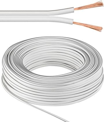 Аудио кабел за звучници Microconnect AUDSPEAKER2-100C, 2 x 2.5 mm², 100 m, бела