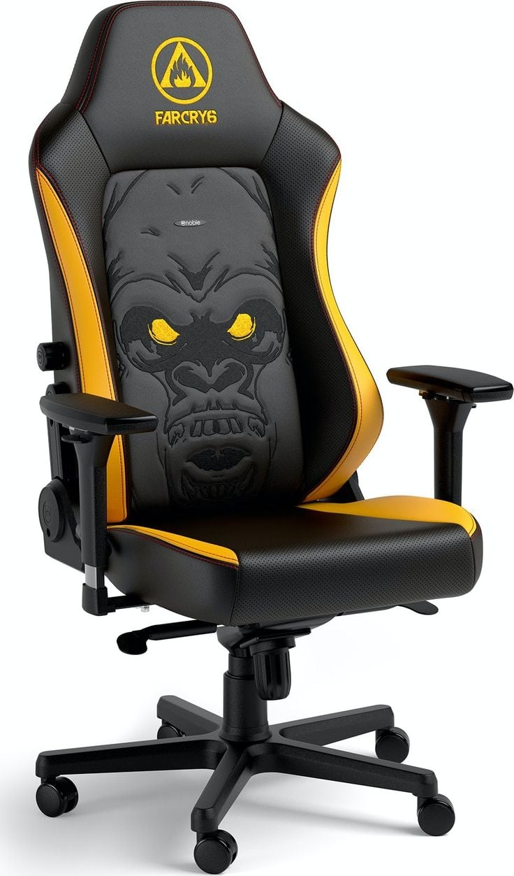 Karrige gaming Noblechairs HERO Far Cry 6 Edition, mbështetje mesit, krahë 4D, e verdhë e zezë