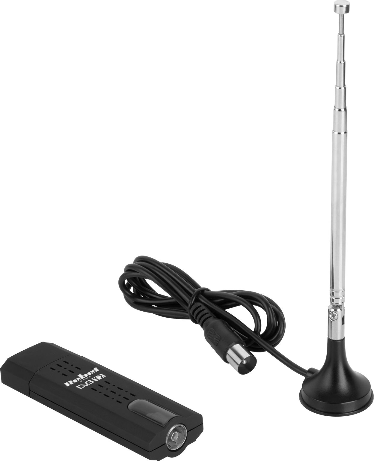 Tuner TV Rebel Comp KOM1060, DVB T2 HEVC, Full HD, i zi