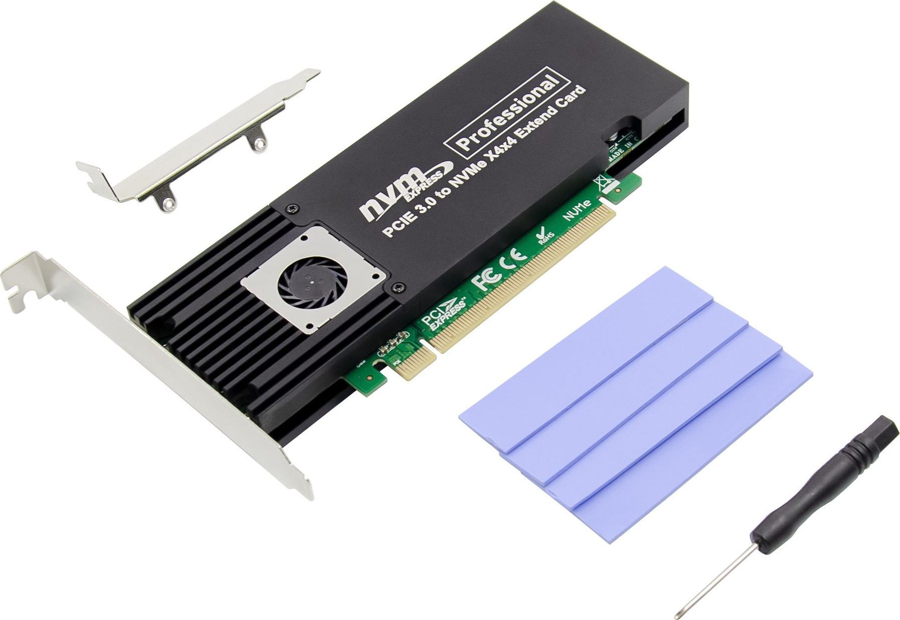 Kartë kontrolluese ProXtend PX-SA-10150, PCIe 3.0 x16, 4x M.2 NVMe, e zezë