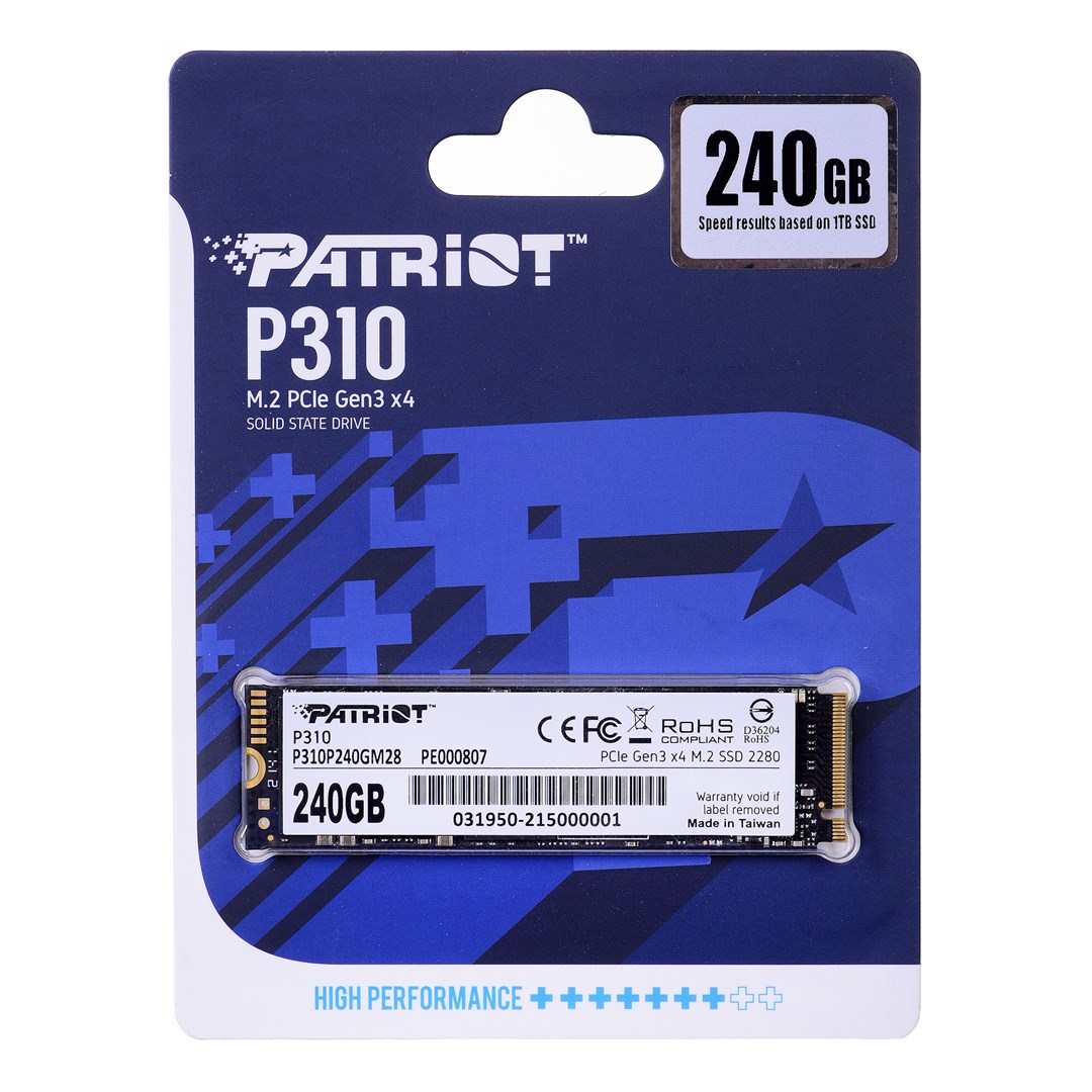 Disk SSD Patriot Memory P310, 240 GB, M.2, PCIe Gen3 x4, NVMe