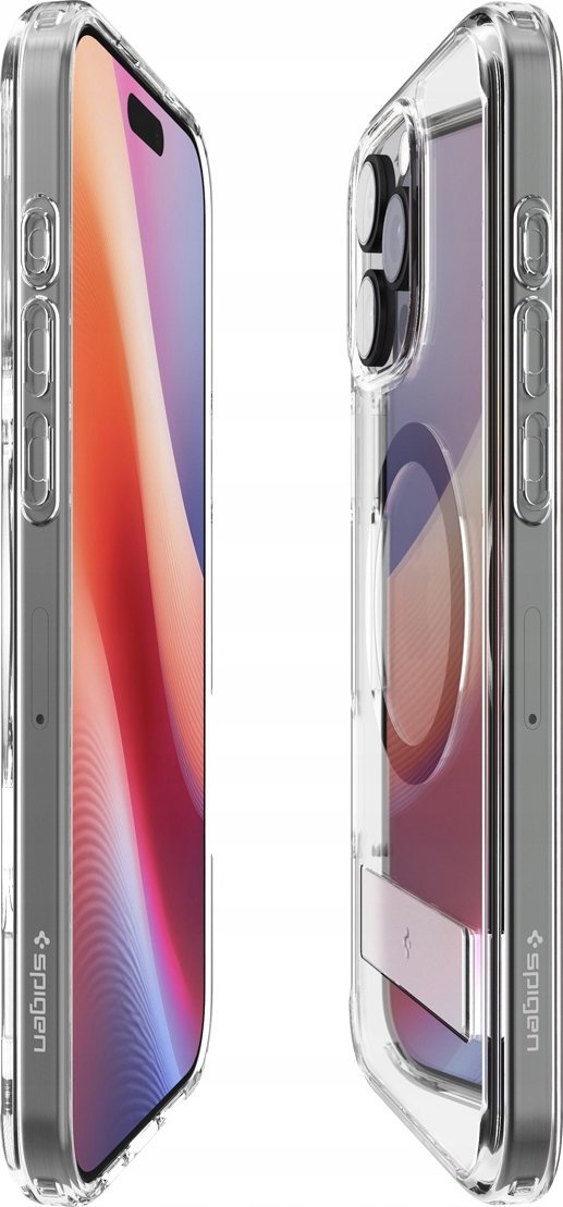 Mbulesë telefoni Spigen Ultra Hybrid S MagSafe, për iPhone 16 Pro, me mbajtëse, grafit