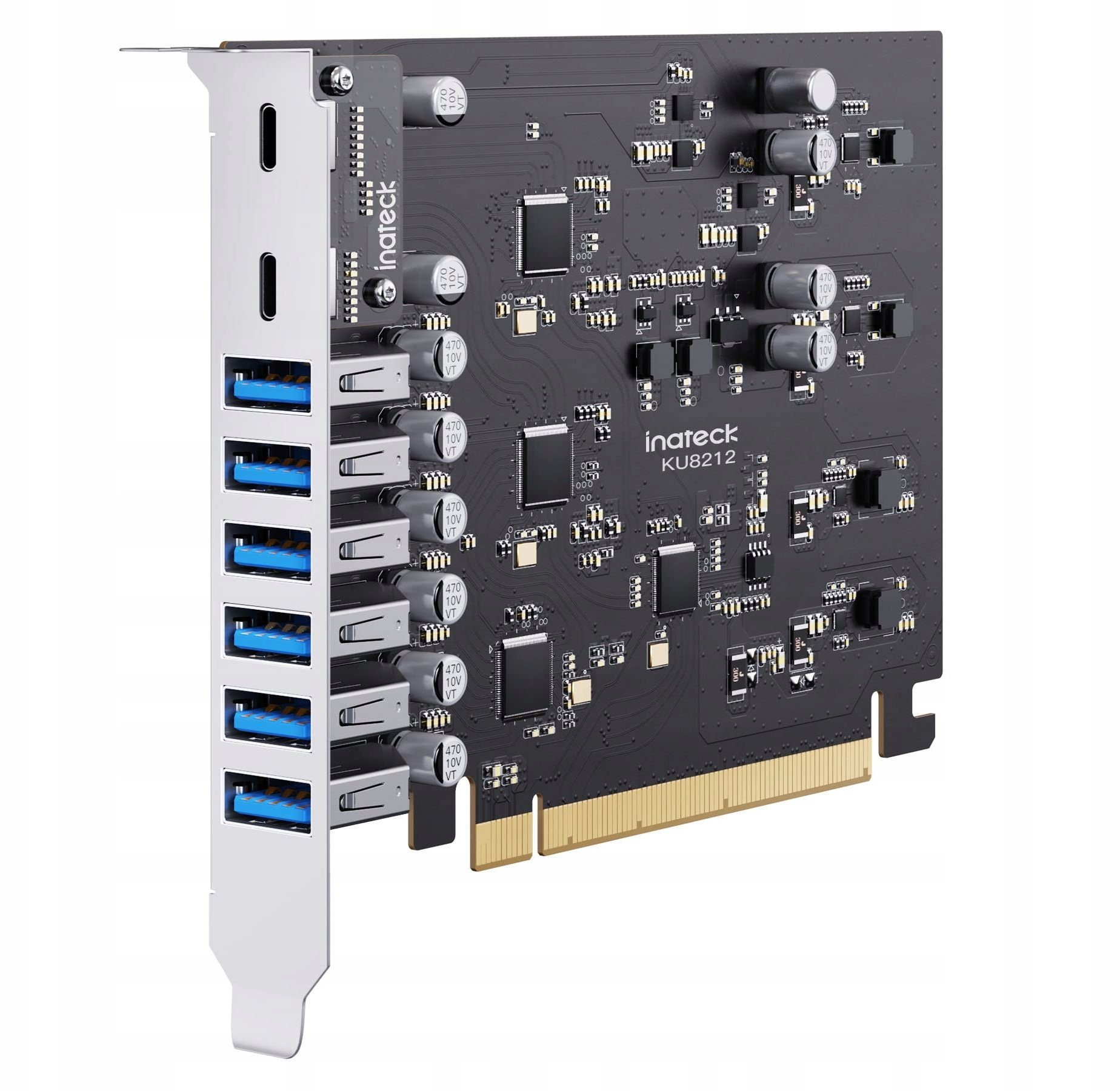 Kartë kontrolluese Inateck PCIe USB 3.2 Gen 2, 2x USB C, 6x USB A, 16 Gbps