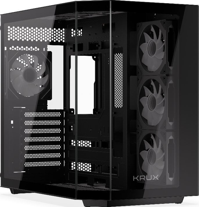 Kase kompjuteri Krux Empero, midi tower, 4 ftohës ARGB 120mm, e zezë