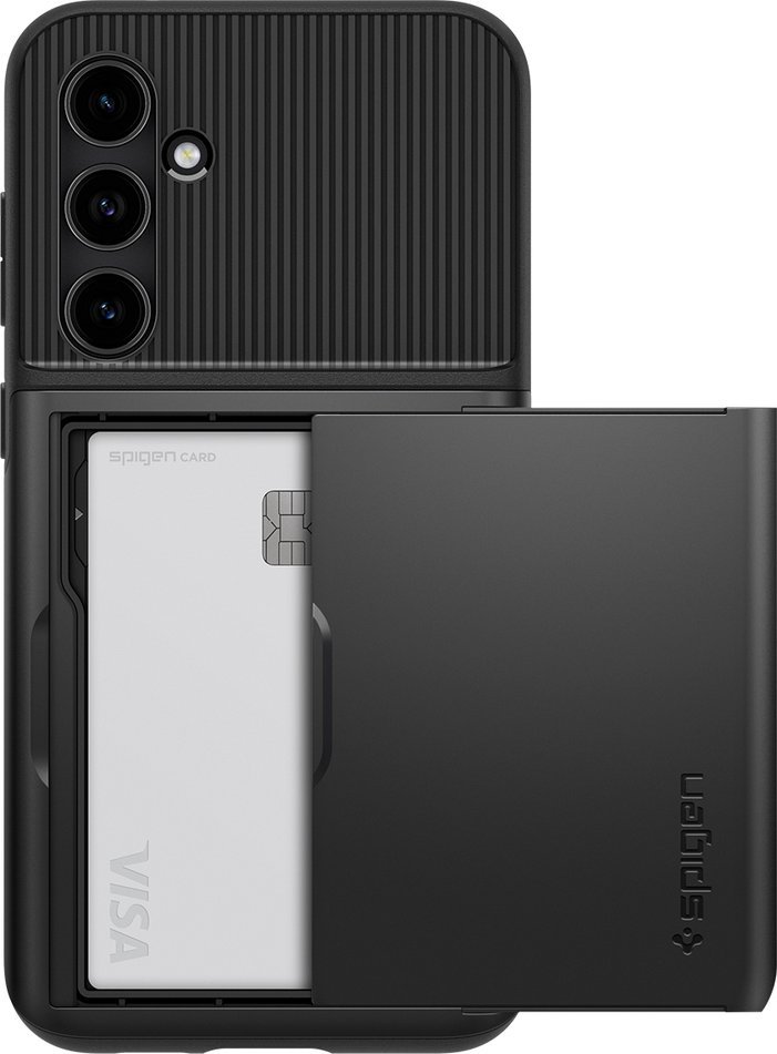 Mbulesë telefoni Spigen Slim Armor CS, për Samsung Galaxy S23 FE, me mbajtëse kartash, e zezë