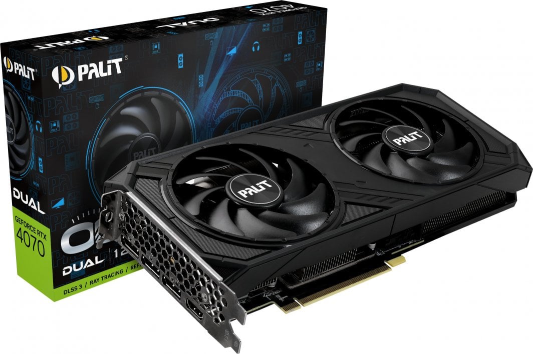 Kartelë grafike Palit GeForce RTX 4070 Dual OC, 12GB GDDR6X