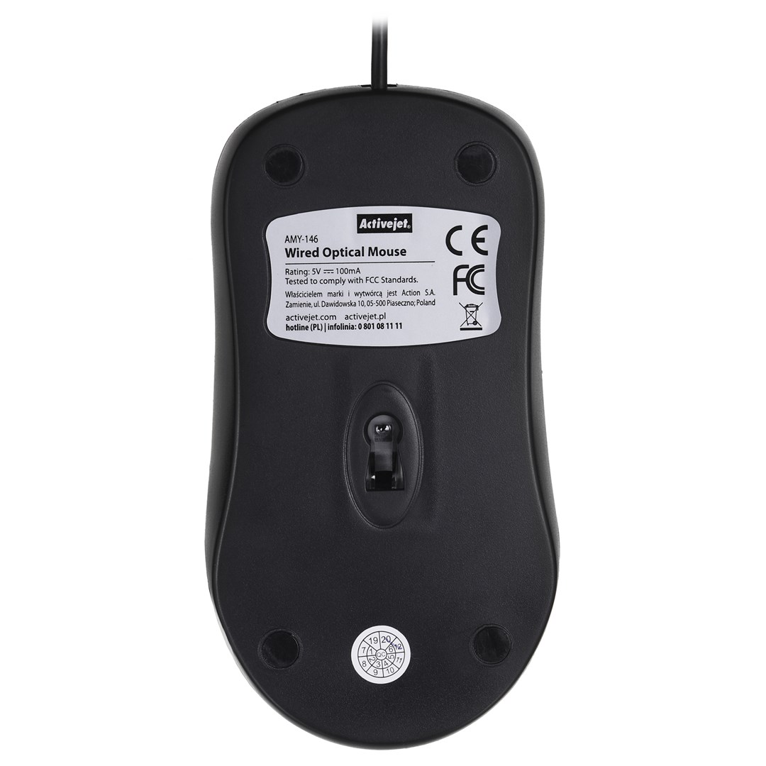 Maus Activejet AMY-304W, USB, 1600 DPI, i zi