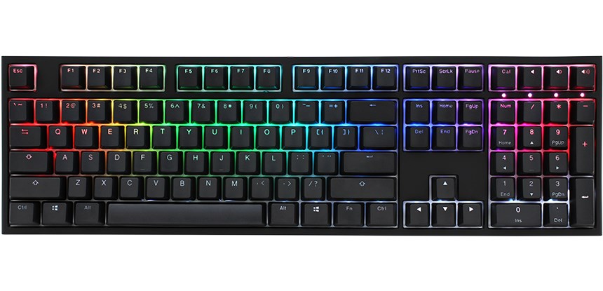 Tастатура Ducky One 2, целосна големина, Cherry MX Black, RGB, црна