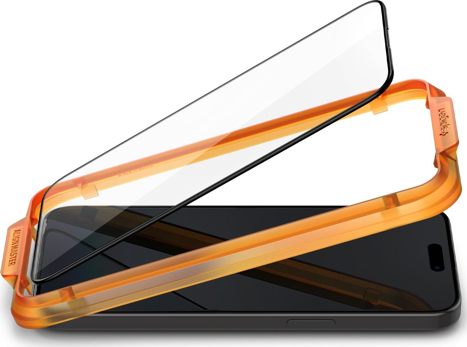 Xham mbrojtës Spigen Glas.tR FC Align Master për iPhone 15, paketim 2 copë, kornizë e zezë