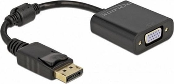 Adapter DisplayPort në VGA Delock 61006, 15 cm, i zi