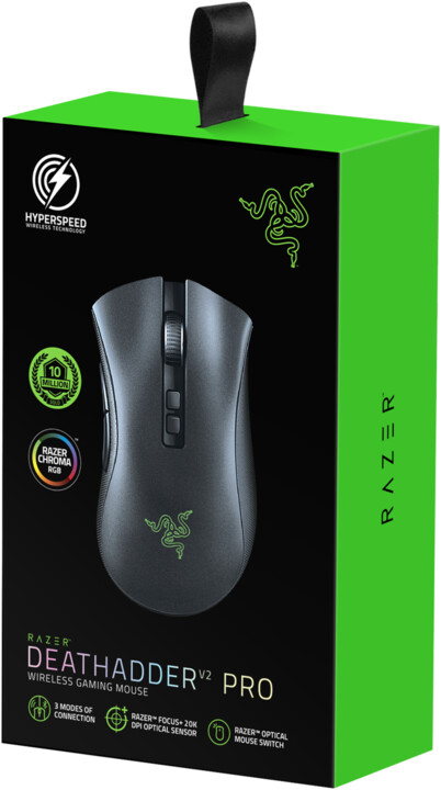 Maus Razer DeathAdder V2 Pro + dock për maus, i zi