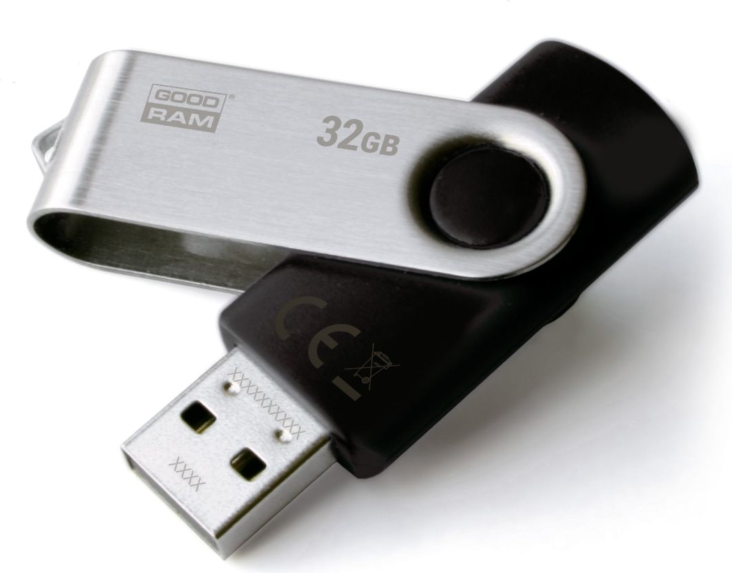 Flash Drive GoodRam UTS2, 32GB, i zi / argjendtë
