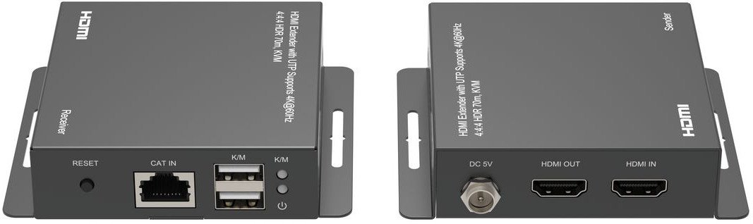 Extender HDMI Microconnect 4K 60Hz, transmetim në distancë, i zi