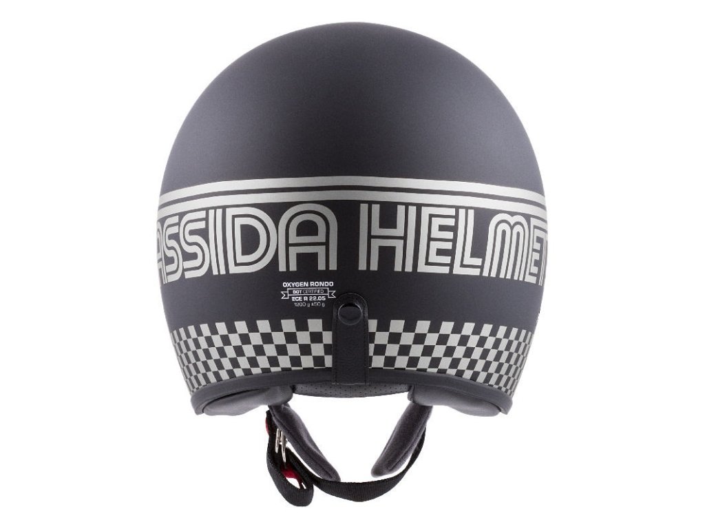 Мото кацига Cassida Oxygen Rondo, поликарбонат, визир за сонце, црна мат со сребрена