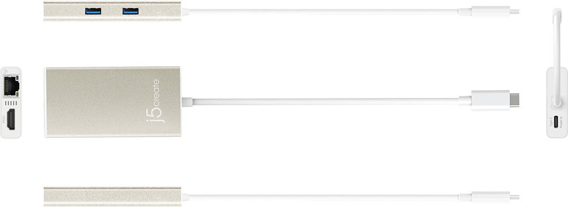 Docking station j5create JCA374, USB C, HDMI 4K, Gigabit Ethernet, gri