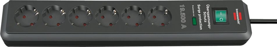 Kabllo vazhduese Brennenstuhl Secure-Tec, 6 priza, 2m, e zezë