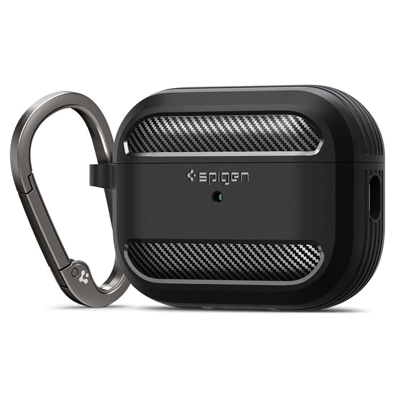 Mbështjellës për AirPods Pro 2 Spigen Rugged Armor, i zi