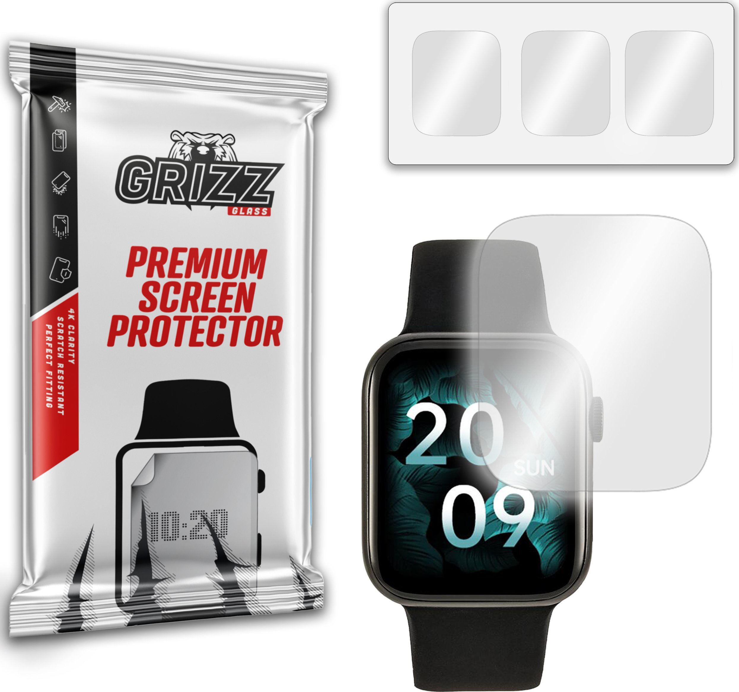 Mbrojtëse ekrani GrizzGlass Hydrofilm, për Watchmark Wi12, paketim 3 copë, transparente