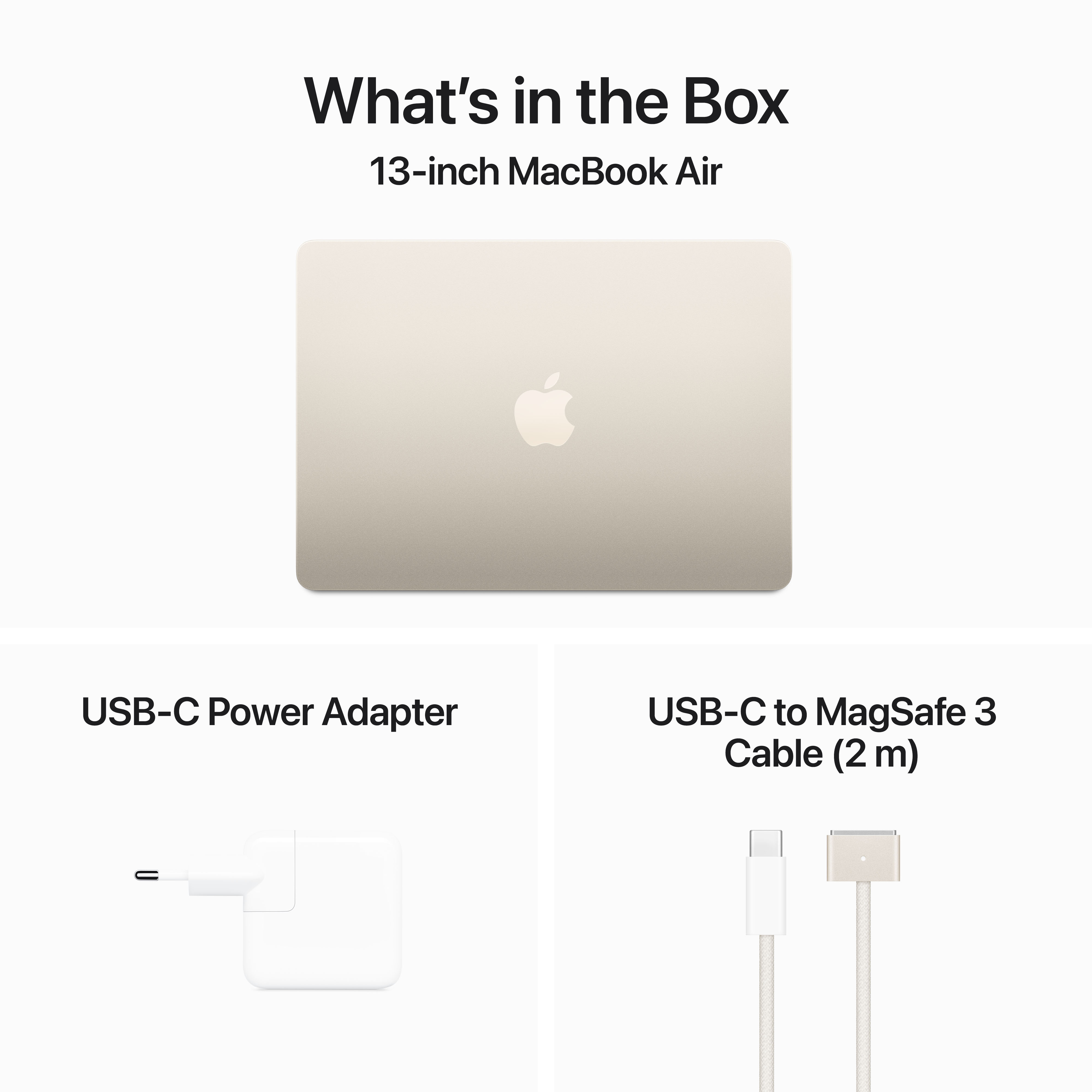 [OUTLET] Apple MacBook Air 13.6", M3 8-core, 16GB, 512GB, 10-core GPU, Starlight