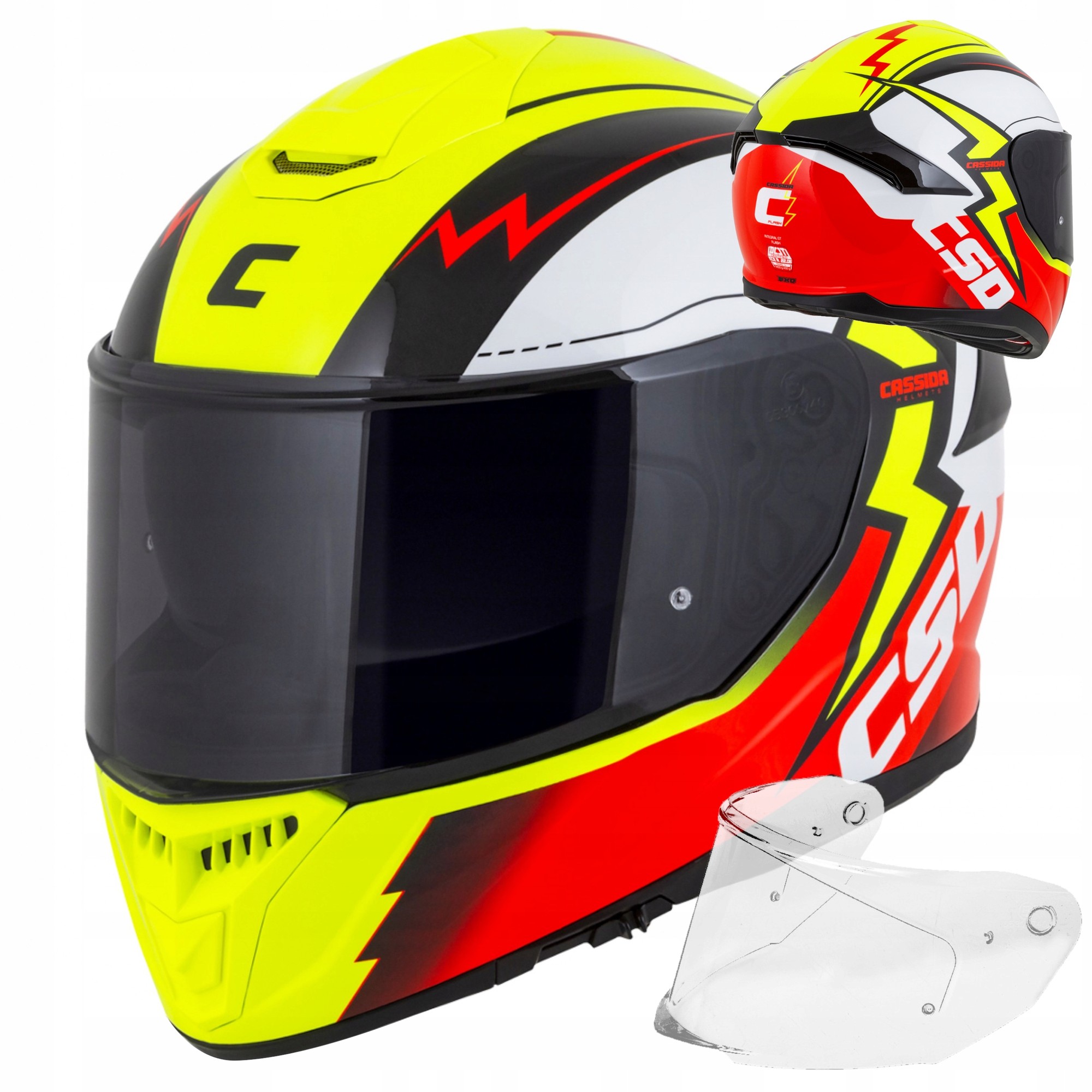 Helmetë moto Cassida Fiber GT+, integrale, vizor i zi, e zezë, S