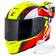 Helmetë moto Cassida Fiber GT+, integrale, vizor i zi, e zezë, S