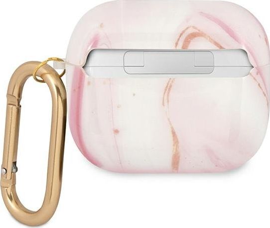 Заштитна маска Guess GUA3UNMP Marble Collection за AirPods 3, TPU, розова