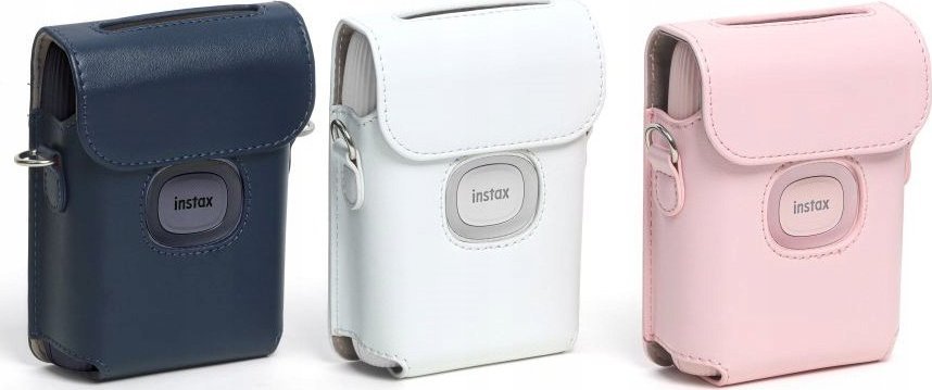 Këllëf LoveInstant për Fujifilm Instax Mini Link 2, lëkurë eko, me rrip, blu navy