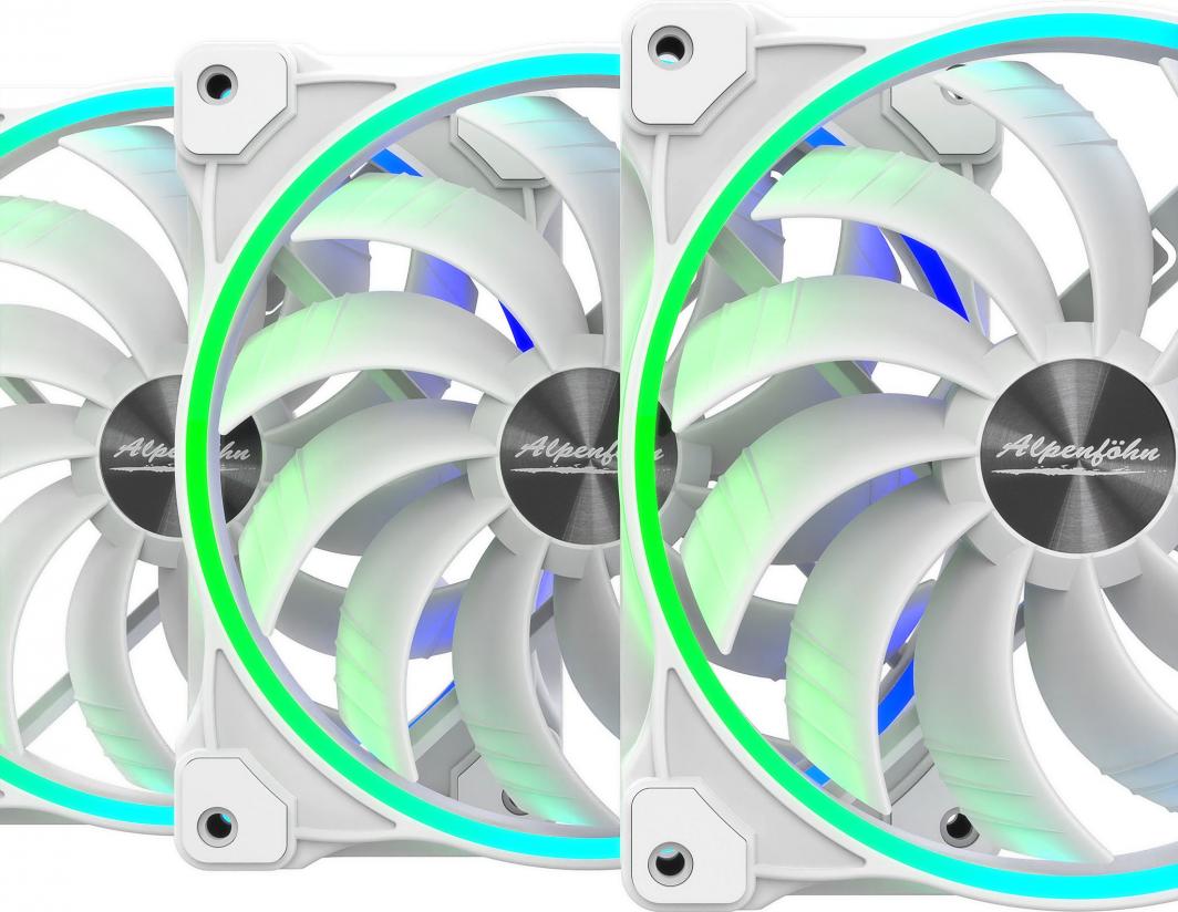 Ventilator për kompjuter Alpenfohn Wing Boost 3 ARGB, i bardhë