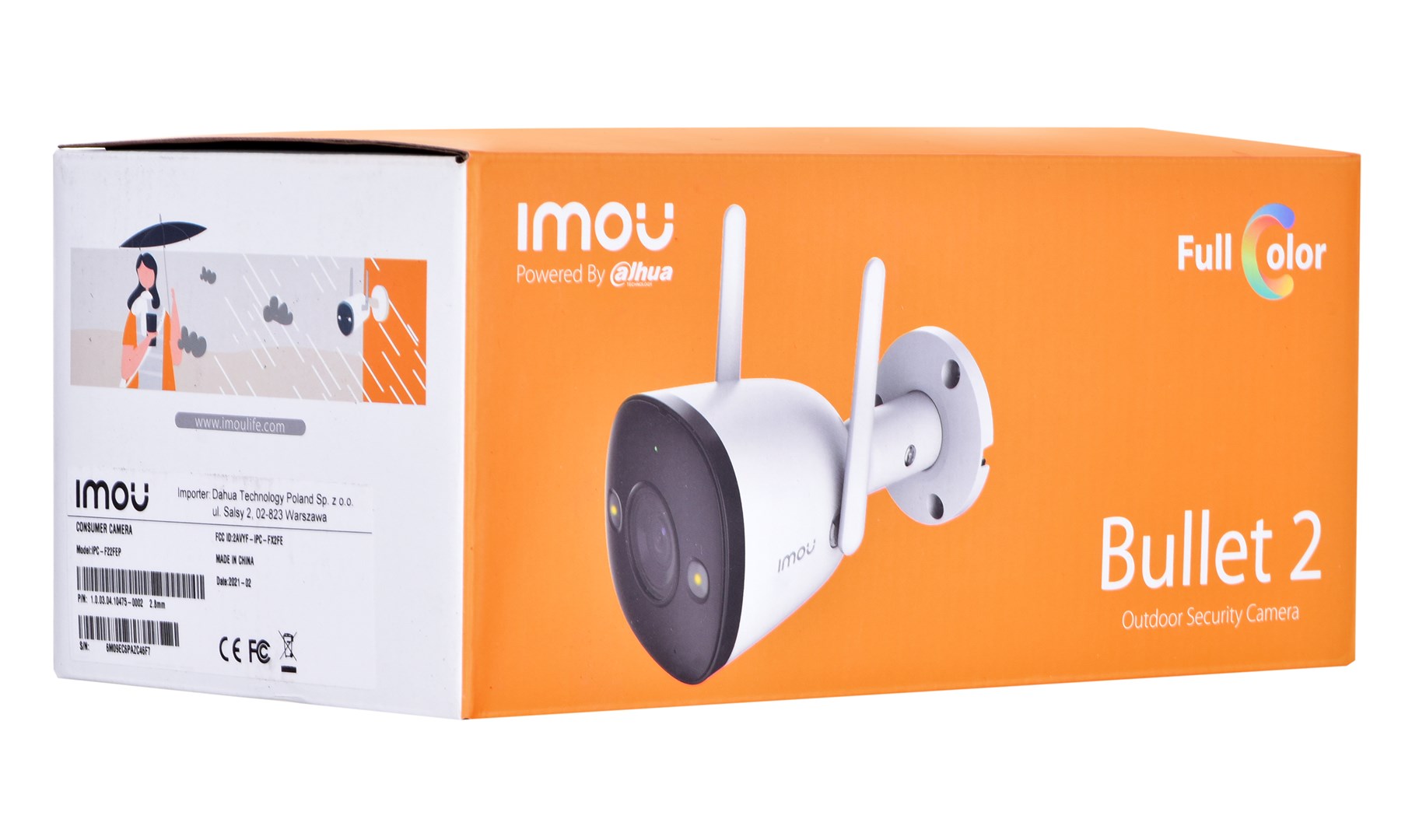 Kamerë sigurie Dahua IPC-F22FEP, 2 MP, 1920 x 1080, me mikrofon të integruar, e bardhë