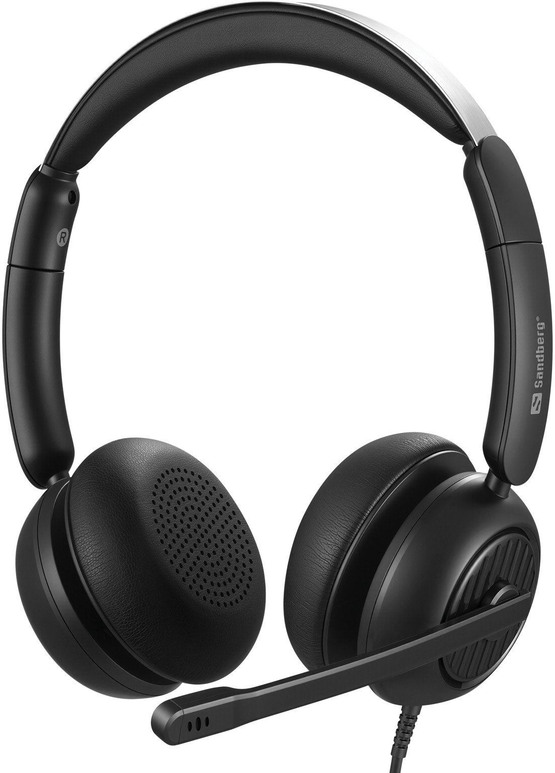 Kufje Sandberg 3in1 Office Headset Pro ENC, me mikrofon, lidhje 3.5mm USB A USB C, të zeza