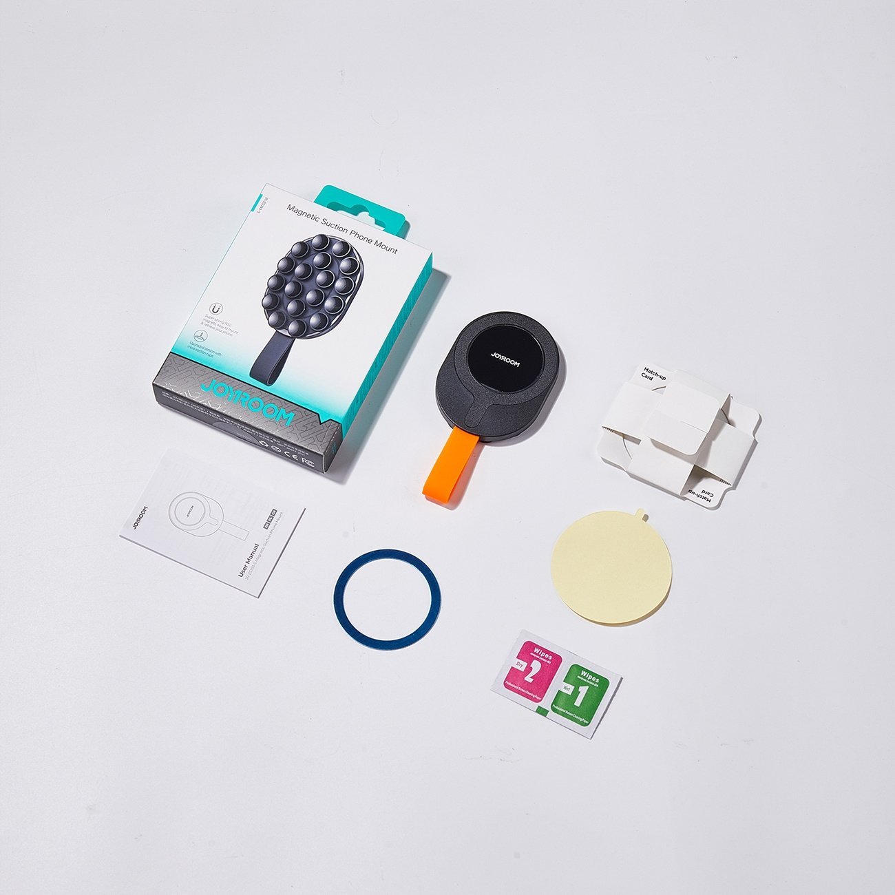 Mbajtëse magnetike telefoni Joyroom JR-ZS393-S, kupa thithëse, 4.7-7", e zezë portokalli