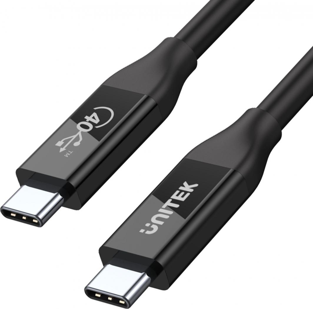 UNITEK C14100BK-0.8M USB4 Gen 2x2 USB-C Кабел, Црн