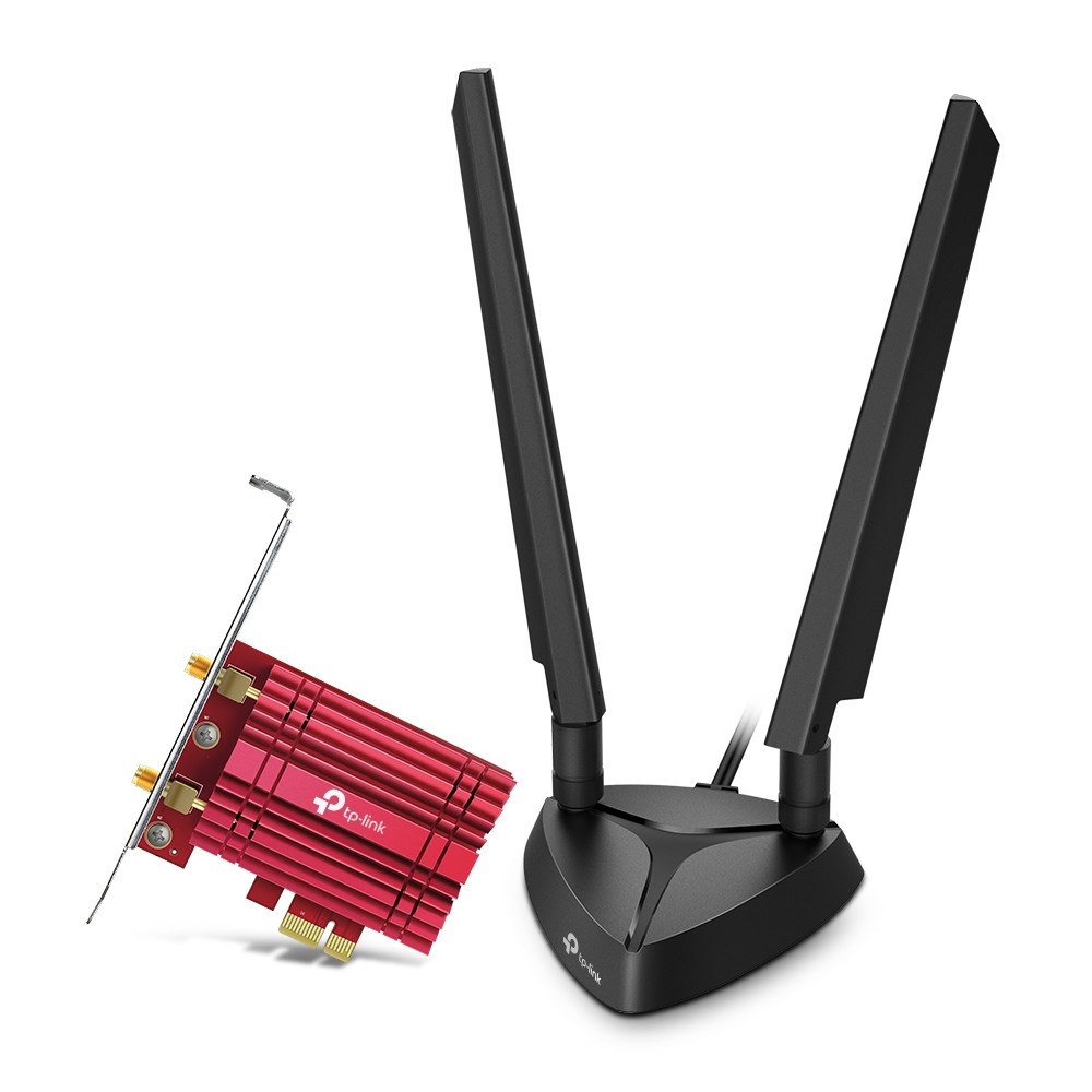 Përshtatës TP-Link AXE5400, Wi-Fi 6E, Bluetooth 5.2, PCIe, i zi/kuq