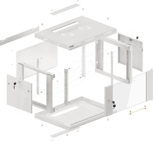 Kabinet Lanberg 19", 6U, i bardhë