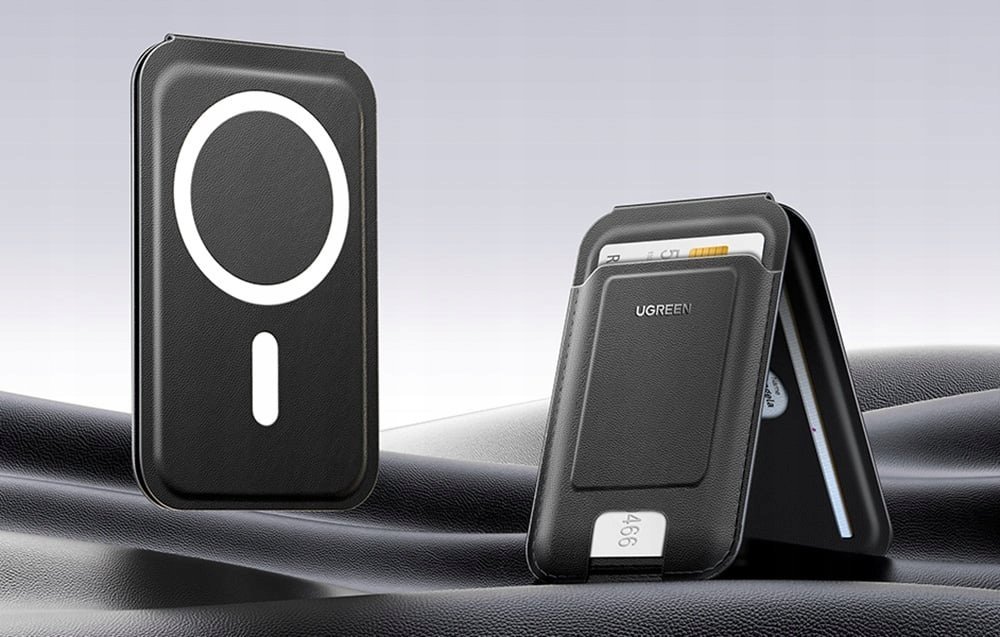 Portofol magnetik Ugreen 45165, MagSafe me mbajtëse stand, i zi