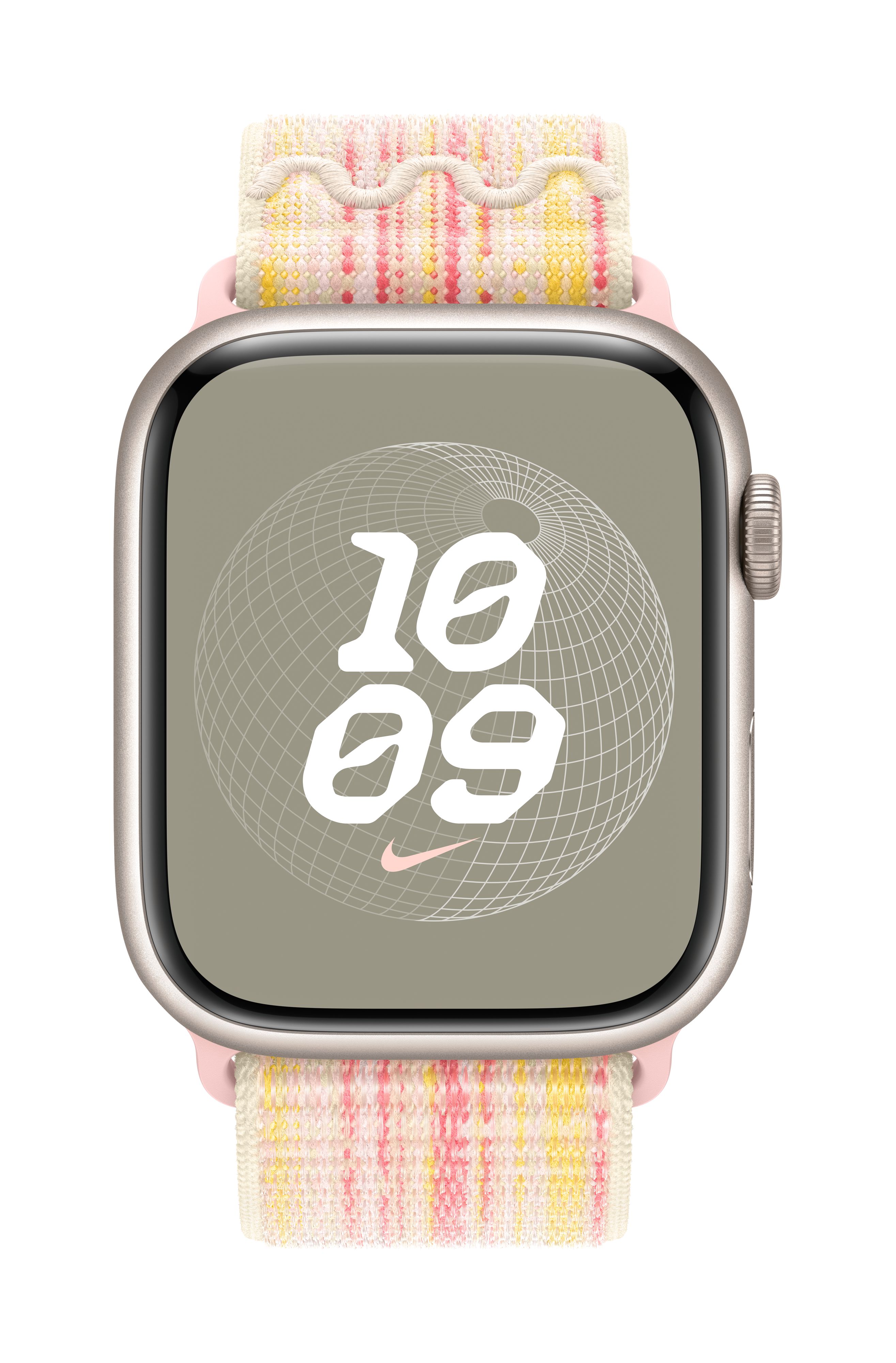 Apple Watch 45mm Nike Band, Starlight/Pink Nike Sport Loop
