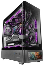 Куќиште гејминг Mars Gaming MC-LCDPRO, ATX, IPS LCD екран 7.2\", закалено закривено стакло, црно