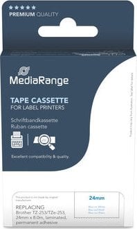 Касета за етикетирање MediaRange Brother TZ-253 TZe-253, 24mm, 8m, сина