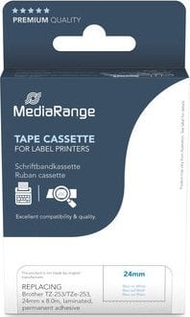 Касета за етикетирање MediaRange Brother TZ-253 TZe-253, 24mm, 8m, сина