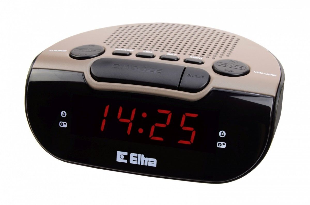 Radio orë Eltra ZEBU 06PLL, alarm i dyfishtë, funksion snooze, e zezë