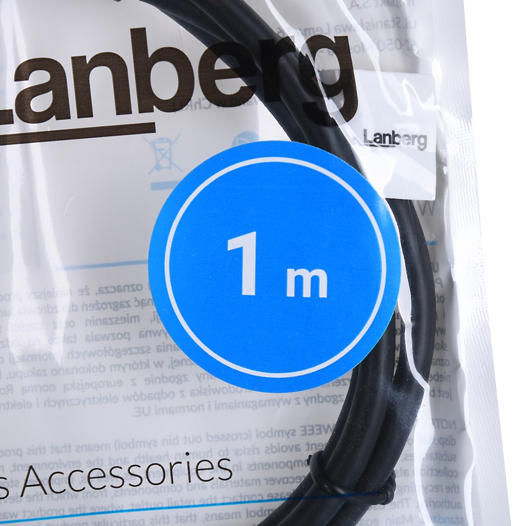 Kabllo Lanberg, USB-A / USB-A, 1 m, e zezë