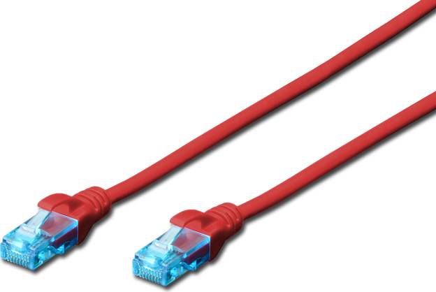 Kabllo patchcord Digitus Cat.5e, U/UTP, 0.25m, e kuqe
