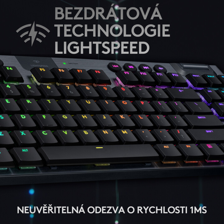 Тастатура Logitech G915 TKL Lightspeed, GL Clicky, САД, црна