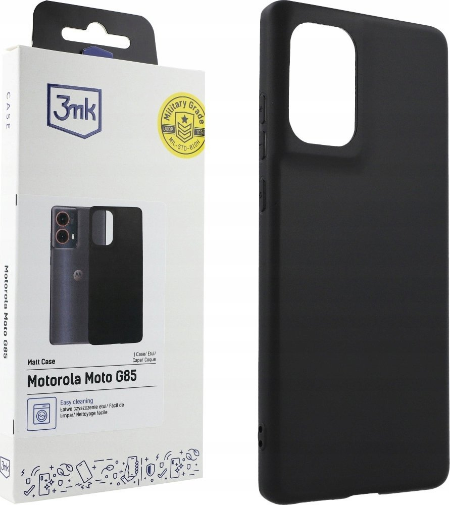 Maskë mbrojtëse 3MK Matt Case për Moto G85, e hollë, përfundim mat, e zezë
