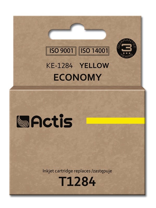 Ngjyrë për printer Actis KE-1284 (zëvendësim për Epson T1284), 13 ml, e verdhë