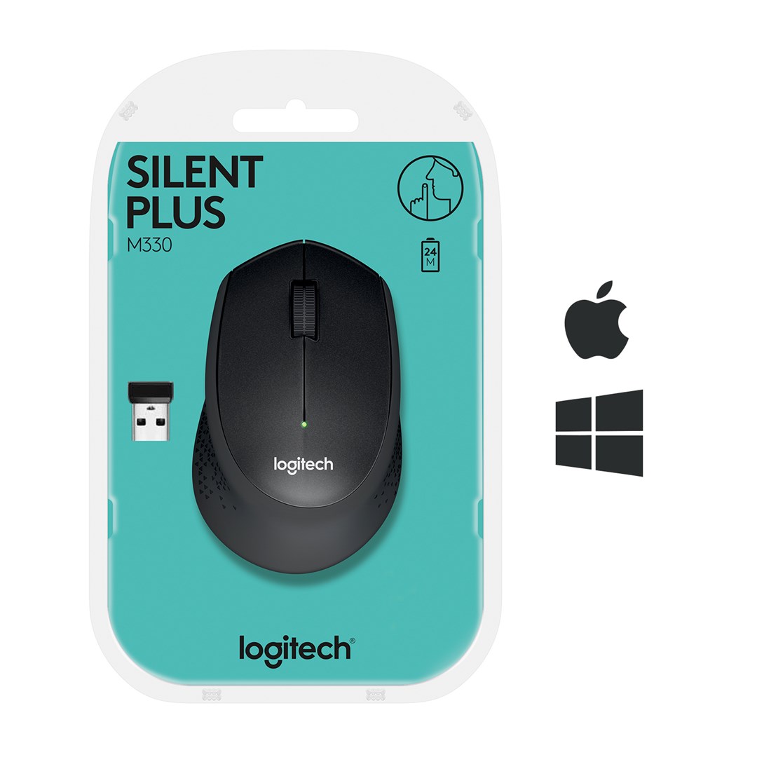 Maus Logitech M330 Silent Plus, 1000 DPI, USB 2.4GHz, i zi