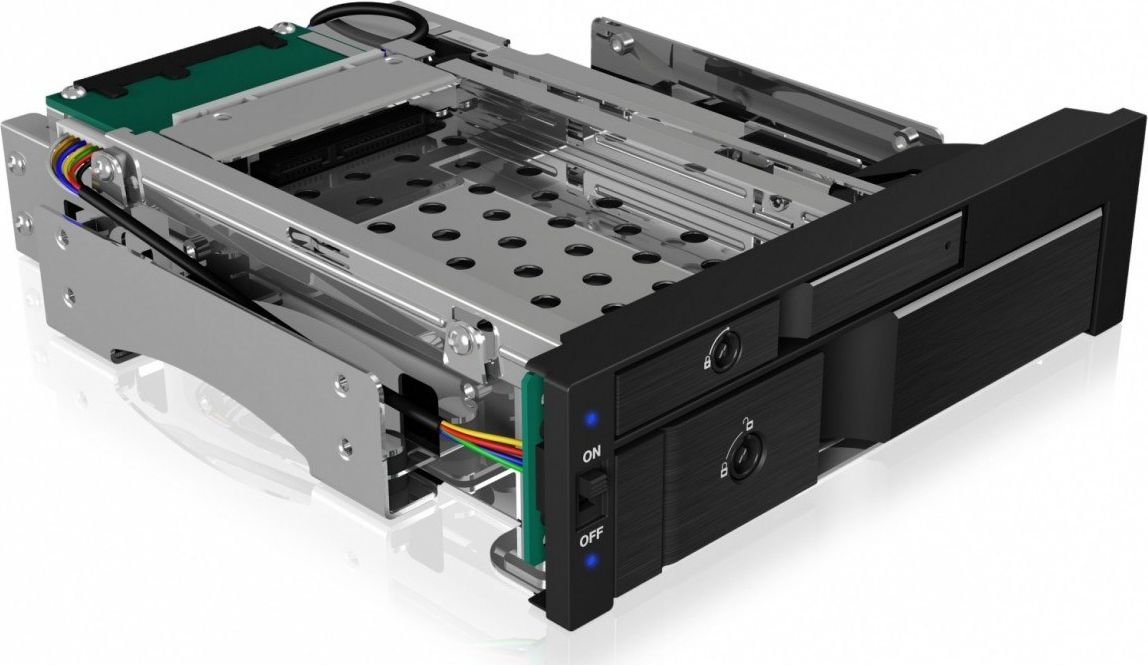 Bay за дискови Icy Box IB-173SSK, 2.5\"/3.5\" SATA SAS, 5.25\", црн
