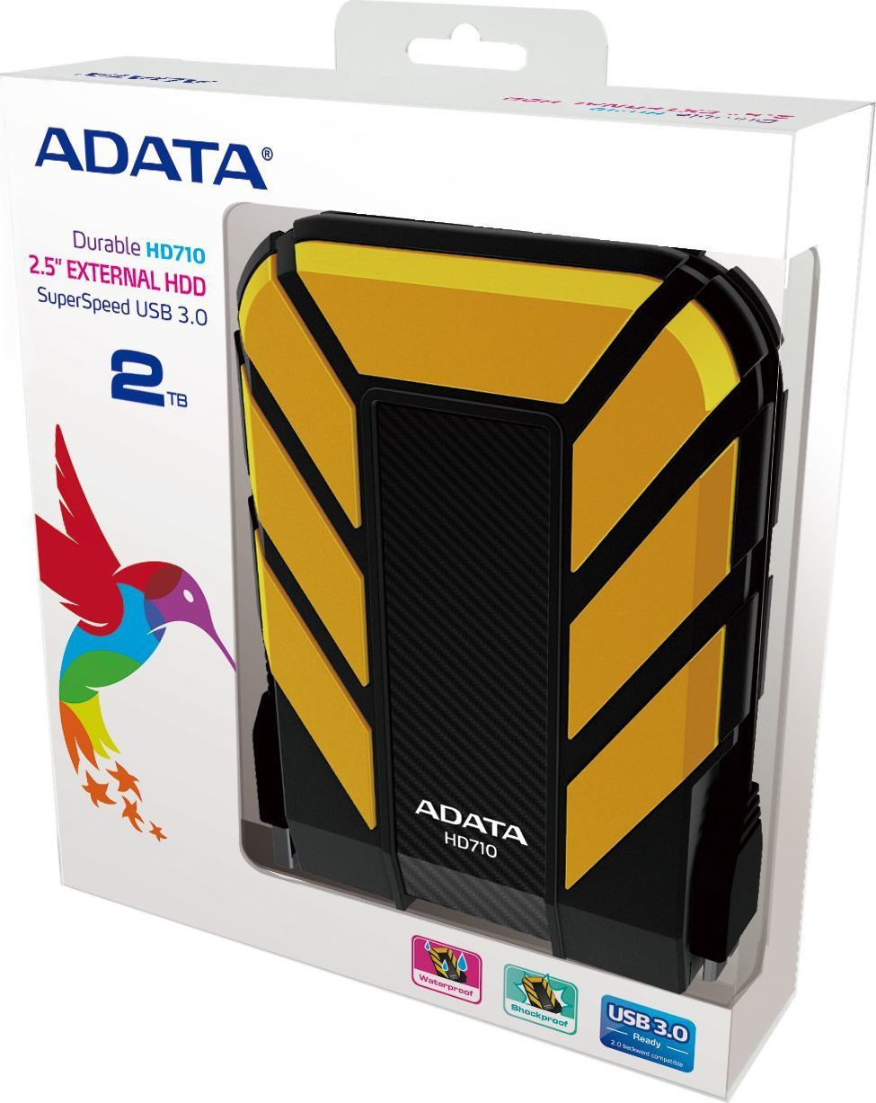 Disk shtesë ADATA, HDD HD710P 2TB, e zezë-verdhë
