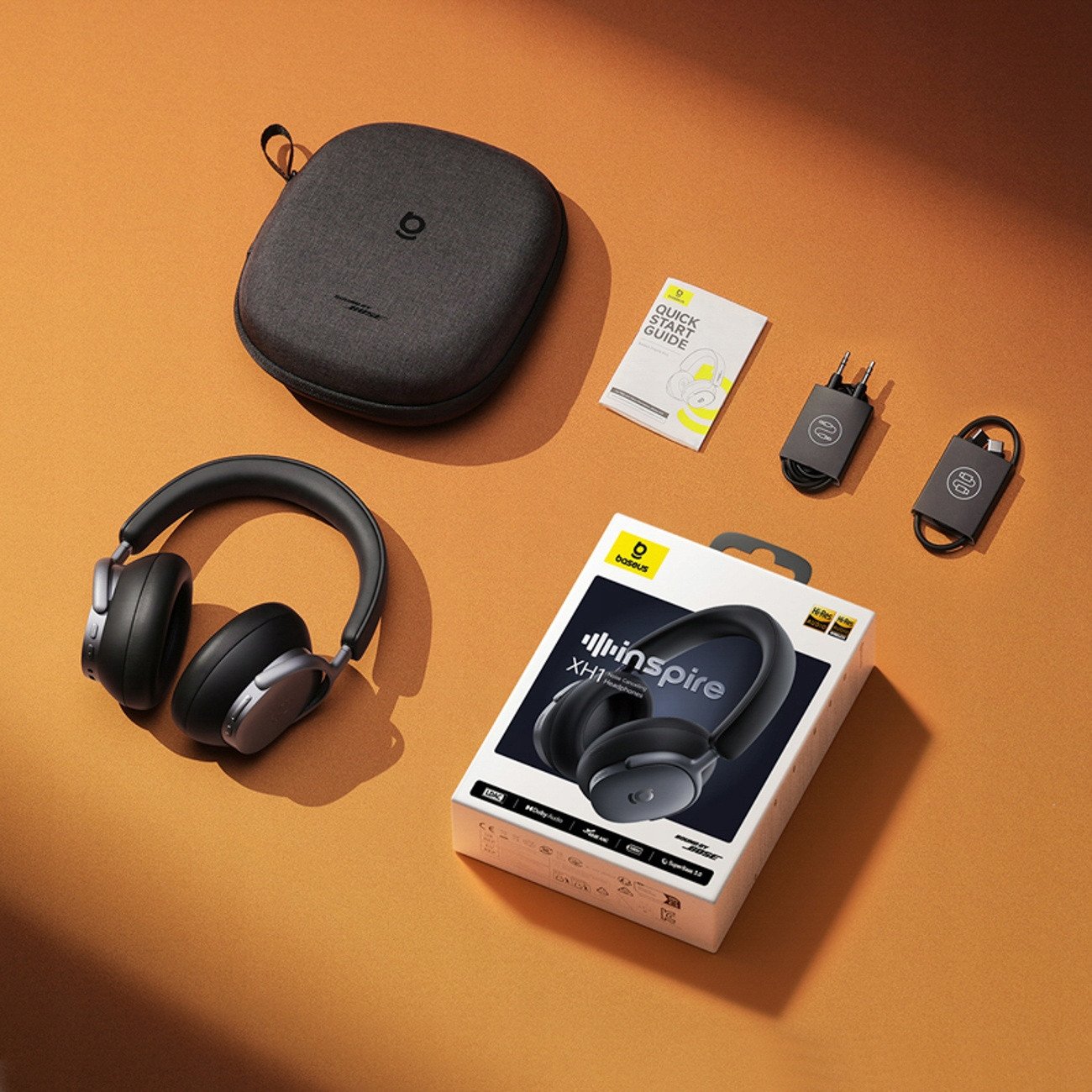 Kufje wireless Baseus Inspire XH1, ANC 48dB, Bluetooth 6.1, e zezë